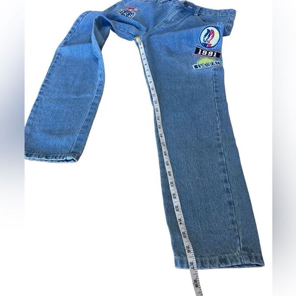 Cotton On the boyfriend jeans patch work light denim size 4 - Picture 15 of 16